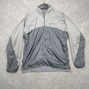 Marmot Lightweight Jacket Men L Gray Nylon‎ Shell Fleece Lined Two Tone